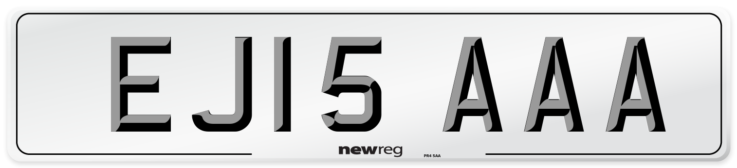 EJ15 AAA Number Plate from New Reg